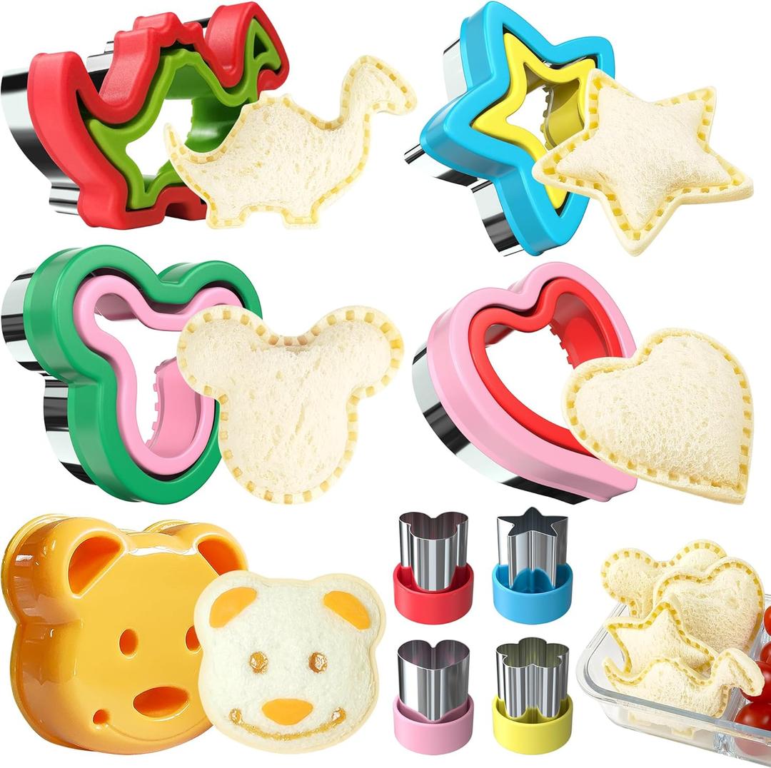 Sandwich Cutter and Sealer, Sandwich Cutter for Kids 5 PCSBIG, Decruster Sandwich Maker, Great for Lunchbox and Bento Box - Boys and Girls Kids Lunch
