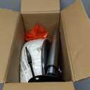 LUE BONA Adjustable Vanity Stool, 360 Swivel Chair for Makeup Room, White Faux Leather Stool for Bathroom & Living Room