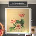 Red Lantern Bamboo Window Shade Blind - Lotus Blossom 72" Wide