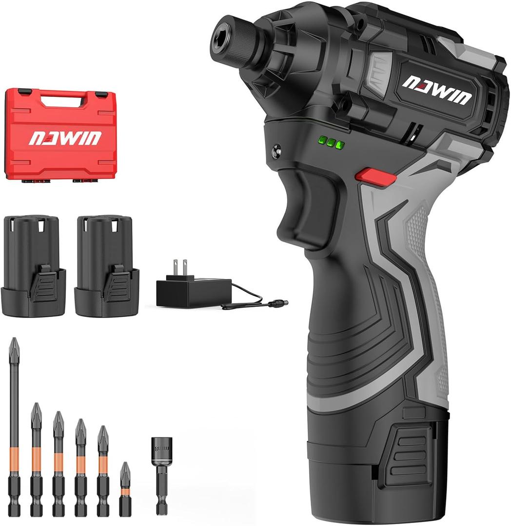 Cordless Impact Driver Kit 16.8V Max Torque 140Nm105ft-lbsHigh Rotation Electric Impact Driver Brushless Motor Continuously Variable Rechargeable 1/4" impact driver 2.0Ah Batteries
