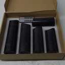 Flickering Flameless Candles with Remote Control and Timer Set of 5 Pc Real Wax LED Pillar Candles, Battery Operated CandlesD2.2H5/5.5"/6"/7"/8" Home Decor Flameless CandlesBlack (black water pattern)