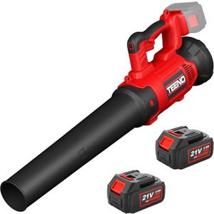 Cordless Leaf Blower, TEENO Electric Leaf Blower with 2 X 4.0AH Batteries, Handheld Leaf Cleaner 6 Speed Mode, 450 CFM/ 130 Mph, Leaf Blowers for Lawn Care, Patio, Blowing Leaves