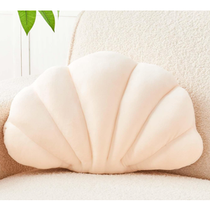 Uvvyui Beige Shell Pillow, Seashell Decorative Throw Pillow Beach Pillow, Soft Velvet Shell Shaped Pillow Room Decor, 18" Seashell Throw Pillow Ocean Pillow Stylish Cushion