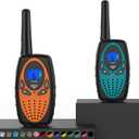 Walkie Talkies Long Range,M880 FRS Two Way Radio for Adults with Mic LCD Screen/Resistance Wakie-Talkies with Noise Cancelling for Men Women Outdoor Adventures Cruise Ship (Blue and Orange)