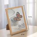 Memory Island 8x10 Photo Frames for Wall and Tabletop Display, 8 by 10 Natural Wood Grain Picture Frames with HD Plexiglass, Set of 15