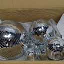 Haull 8 Pcs Large Disco Ball Set Silver Mirror Disco Reflective Ball with Hanging Ring Party Ornament Decoration for Stage Club Ballroom Dance Hall Wedding Prom Props(12'', 8'', 6'', 4'')
