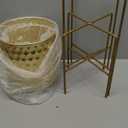 TRIROCKS Set of 2 Planters with Stand Indoor Outdoor Metal Plant Stand 8 * 18 &7 * 12 "Modern Planters Flower Pots for Living Room Corner Kitchen Office Garden Balcony Patio Decor(Gold)