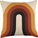 70's Retro Vintage Geomtric Shape No.2 Throw Pillow (18x18)
