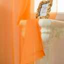 HUTO Orange Sheer Curtains 54 inches Long for Bedroom Top Rod Pocket Sheer Window Panels Curtains for Nursery Living Room 52 by 54 Inch Length Set of 2