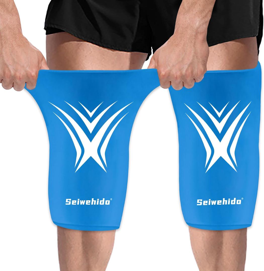 Extended Leg Knee Ice Pack Wrap for Injuries Compression, Reusable Gift Soft Gel Freeze Knees Brace for Swelling Replacement Surgery, Cold Therapy for Arthritis, Meniscus Tear (Knee-Blue-2 Pack)