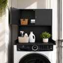 Washer Dryer Countertop with Cabinets, 2-Tier Laundry Countertop with Shelf, Single