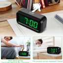 KWANWA 1.2 Inch Small Digital Alarm Clock, Green LED Display with Adjustable Brightness & Night Mode, Battery Operated Portable Desk Clock, for Bedroom, Travel, Kids, Wall Mount (Snooze, 12/24H), Black Case-green Led