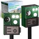 X-PEST Solar Animal Repeller Ultrasonic, Cat Repellent Outdoor with USB Recharging, Waterproof Ultrasonic Deer Repellent Motion Activated Repel Dog, Squirrel, Deer, Raccoon, Skunk, Rabbit