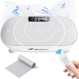MERACH Vibration Plate Exercise Machine, Whole Body Workout Equipment for Women, Bluetooth and Silicone Pedal, Vibration Plate with Auto Mode, Vibrate Fitness Platform for Home (Grey)