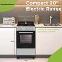 Hamilton Beach 20 Electric Range and Oven with VitroCeramic Cooktop, Heavy-Duty Knobs, Inox Stainless Steel