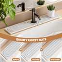 Dayacoco Faucet Mat for Kitchen Sink,Super Absorbent Diatomite faucet mat, Quick Drying Stone Sink Tray, Faucet Splash Guard for Kitchen,Bathroom Counter (White, 23.6 x 3.9inch)