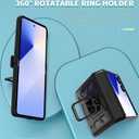 for Samsung Galaxy Z Flip7 Armor Case with Magnetic Ring Kickstand and Built-in Hinge Protection, Heavy Duty Shockproof Protective Cover for Samsung Z Flip 7 RJ-Black