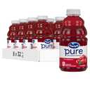 Ocean Spray Pure Unsweetened Cranberry, 100% Cranberry Juice From Concentrate, 32 Fl Oz Bottle (Pack of 8) Best By 01/13/27