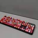 UBOTIE Colorful Computer Wireless Keyboard Mouse Combos, Typewriter Flexible Keys Office Full-Sized Keyboard, 2.4GHz Dropout-Free Connection and Optical Mouse (Black-Colorful)