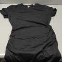 Women's Ruched Casual Sundress Knee Length Slim Fit Bodycon Dress (Black, Medium)