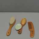 Lictin Baby Hair Brush and Comb Set, 4 Pcs Newborn Hair Brush with Soft Bristle, Natural Goat Hair and Wood Baby Cradle Cap Comb for Newborns & Toddlers, Newborn Baby Essentials, Perfect Registry Gift