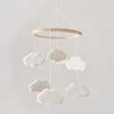 Baby Mobile for Crib - Boho Crib Mobile - Felt Cloud Mobile - Gender Neutral Baby Mobile - Boho Nursery Decor - Crib Mobile for Girls, Boys - Mobile for Bassinet, Pack N Play - Cloud