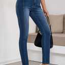 SHEWIN Women's Skinny Jeans Stretchy High Waisted Denim Jeggings Size 4-18 (Blue)