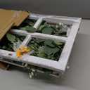 Rustic Wood Window Frame with Green Wreath and Arrows Wall DecorFarmhouse Window Frame Hanging Decor, Wooden Fake Decoration,Window Pane Wall Decor,Set of 2 (White)