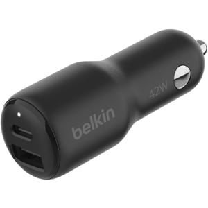 Belkin BoostCharge 42-Watt Dual Port Fast Car Charger w/30W USB-C & 12W USB-A Ports for iPhone 16, 16 Pro, Galaxy S25, S24, Pixel 9 & 8, Nintendo Switch 2 & More - Black