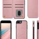 for iPhone 7 Plus/8 Plus 5.5" phone case[Compatible with magsafe][RFID Blocking Leather][Magnetic 2-in-1 Detachable][Back Flip Folio wallet]Shockproof Men Women Cover Apple 8Plus/SE2 Rose Gold