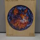 SECOGM Wooden Puzzles for Adults  Flame Cat Wood Puzzles Adult  Unique Animal Shape Wooden Jigsaw Puzzles for Adults  Birthday Gifts for Puzzle Lovers, Family (11.4 * 11.3in)