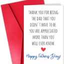 30 x Father's Day Card Gift for Stepdad, Heartfelt Bonus Dad Appreciation, Chosen Father Thank You Greeting Card