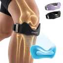 Patellar Tendon Support Strap, Silicone Patella Knee Strap for Knee Pain Relief, Adjustable Patella Band Knee Brace for Basketball, Jumpers Knee, Tendonitis, Osgood Schlatter (Black 1 Pack)