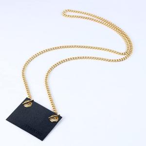 Conversion Kit Compatible With YSL small card holder Felt Insert + 47" Gold Chain (black) (black)