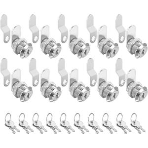 Cabinet Cam Locks Keyed Alike, 5/8'' Fits on 3/8'' Max Door Thickness, Secure File Drawer Mailbox RV Storage Replacement Set, Zinc Alloy (5/8 Inch 10Pcs)
