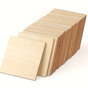 Nuanchu 120 Pieces Unfinished Wood Squares 4" x 4" Blank Wood Pieces Natural Wooden Cutout for Crafts 1/8 Inch Thick Poplar Board Square for DIY Home Decor Painting Dyeing Coasters (Beige)