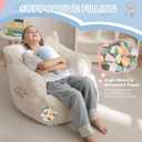 MAXYOYO Kids Bean Bag Chair, Stuffed Toddler Bean Bag Sofa with Filler Bean Bag Chair for Boys and Girls, Lazy Sofa with Pocket Floor Chair for Gaming, Reading, Beige, Standard