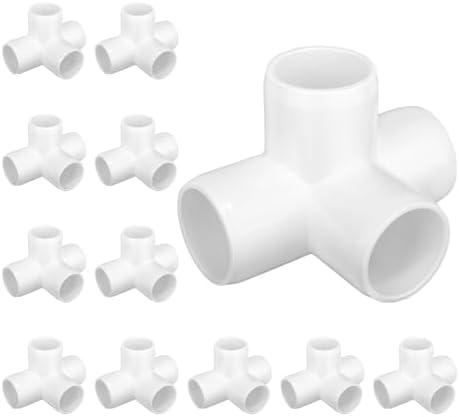 Carvedexquisitely 4-way PVC Fittings, 1-inch Furniture Grade Elbow Fittings, 4-way Side Outlet Tee Fittings, Tent PVC Connectors and Greenhouse Pipe Fittings(12 packs)