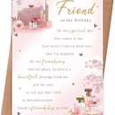 3 x Birthday Card Gifts for Best Friend Woman Her, 8×5.3 inches