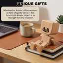 Shaking Wooden Man Figurine - Shaking Feet Wooden Doll for Car Dashboard Decorations, with 12PCS Magnetic Expressions, Funny Handmade Desk Decor for Office Home, Creative Wood Gift Idea