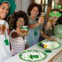 50 Pack St. Patricks Day Decorations, 9" Green St. Patricks Day Plates, Disposable Shamrock Paper Plates, Irish Party Favors Set Shamrock Tableware for St Patty's Day Holiday Table Decor Supplies