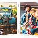 AEVETE 8x10 Picture Frames Double Hinged Wood Folding Photo Frames Vertical with Plexiglass Front, White