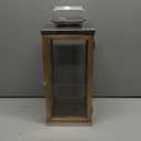 Large Lanterns Decorative - 25in IP65 Waterproof Wood Lanterns Decorative with Tempered Glass & LED Flameless Candle , Decorative Lantern for Indoor Outdoor, Front Porch, Garden, Farmhouse