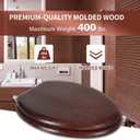 Angel Shield Durable Wood Veneer Natural Toilet Seat Metal Hinged Easy Clean Anti-scratch American Standard(Elongated,Dark Walnut)