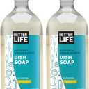 Better Life Dish Soap - Liquid Dishwashing Soap with Vitamin E and Aloe for Home & Kitchen Sink - No Gloves Required Kitchen Soap for Sensitive Skin - 22oz (Pack of 2) Lemon Mint