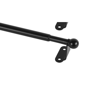 KXLife 1 Pack Adjustable Curtain Rod for Windows 30-54 Inch, 1/2" Diameter, Small Cafe Decorative Window Curtain Rod with Brackets (Black) (30-54 Inch, Black)