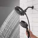 Delta 6-Setting In2ition 2-in-1 Dual Shower Head with Handheld High Pressure ProClean Spray, Matte Black Detachable Shower Head with Hose, 1.75 GPM Flow Rate, Matte Black 75655BL