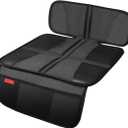 Car Seat Protector - Seat Protection Mat - Thick Padding - Durable, Waterproof Fabric, Leather Reinforced Corners & 3 Pockets for Handy Storage Black