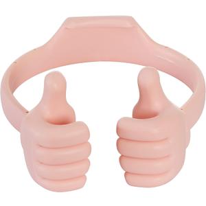 Honsky Thumbs-up Cell Phone Stand Holder, Tablet Stand Cradle for Desk Desktop Smartphone Cellphone Mobile Phone Tablets - Universal Adjustable Flexible - Pink