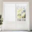NICETOWN Tie Up Curtains for Bathroom, French Door Curtain Privacy White Door Curtains for Door Window Thermal Insulated Light Block Sidelight Curtains, 1 Panel, 46W x 63L, Pure White